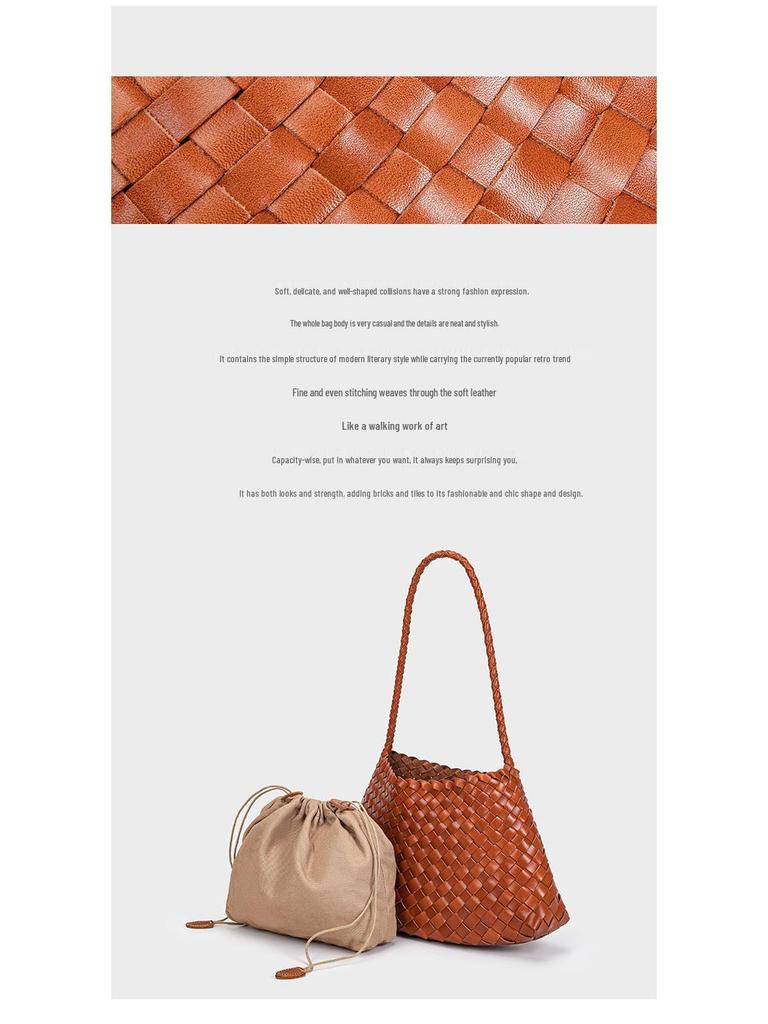 Französische Drachen Top Layer Rindsleder Gewebte Schultertasche