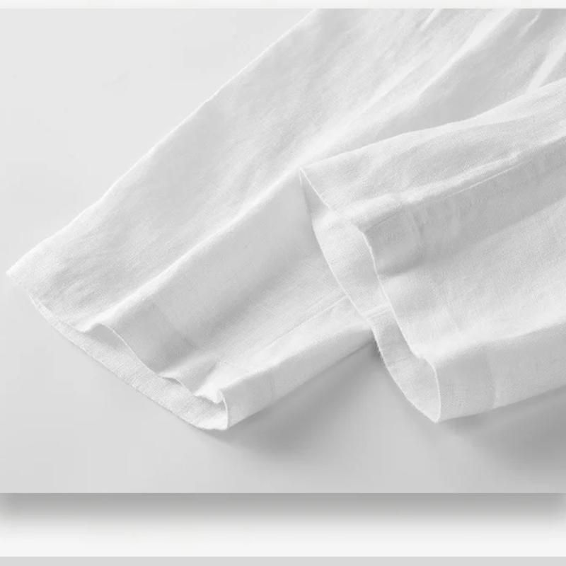 Harajuku Pure Linens Men's Pants Summer Joggers Pants Solid Color Drawstring Elastic Waist Pencil Long Pants Breathable Men Trousers