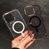Luxury Plating Glitter Magsafe Wireless Charge Phone Case For iPhone 12 13 14 15 16 Pro Max Plus Magnetic Clear Bling Hard Cover