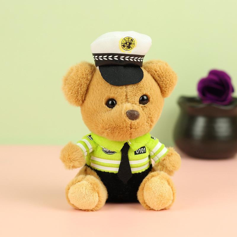 Traffic Delightful Police Teddy Bear Plush Toy Keychain For Cars And Bikes