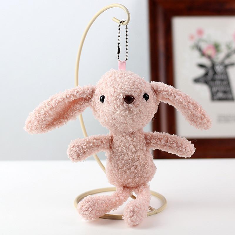Adorable Plush Bunny Keychain Soft Teddy Fur Rabbit Doll For Girls Backpack