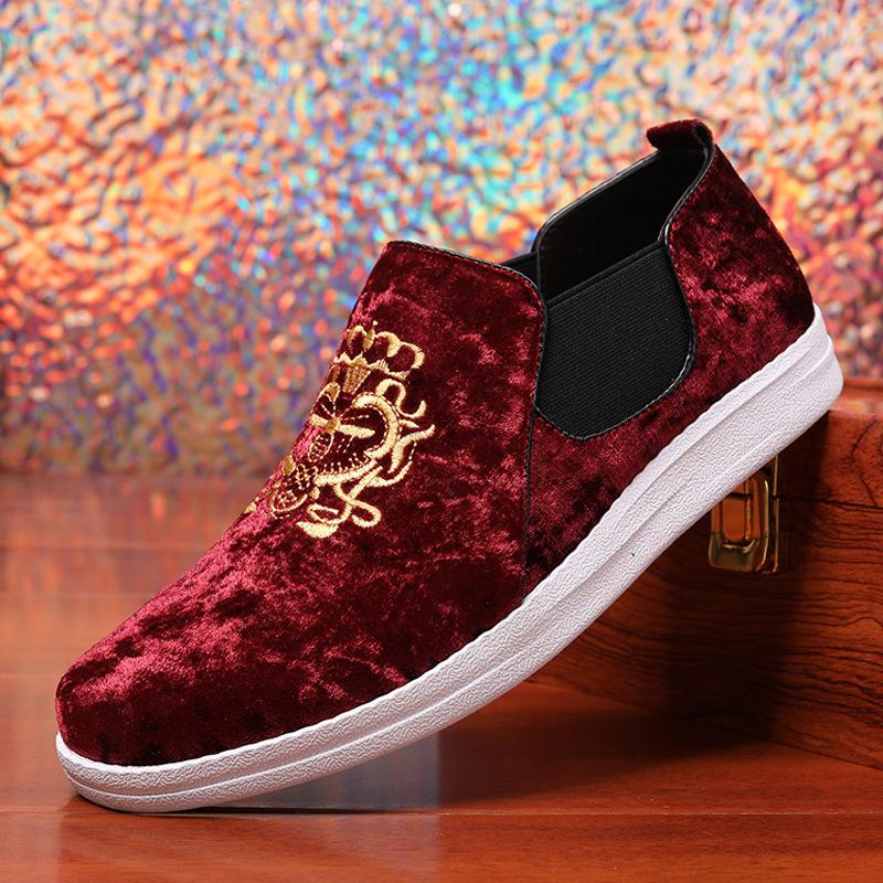 New Fashion Breathable Loafers For Men's Embroidery Pattern Slip On Casual Shoes Male Outdoors Walking Footwears Zapatos Hombre