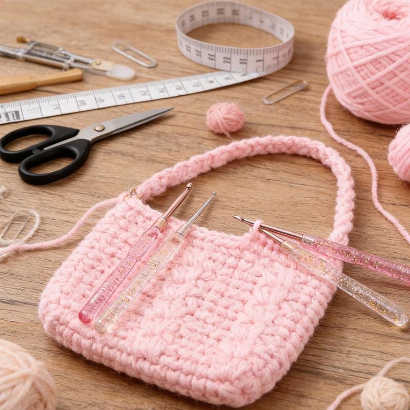 Multiple Size Crochet Hook Set with Gauges Storage Bag Ergonomic Handle Efficient Knitting Projects Solution
