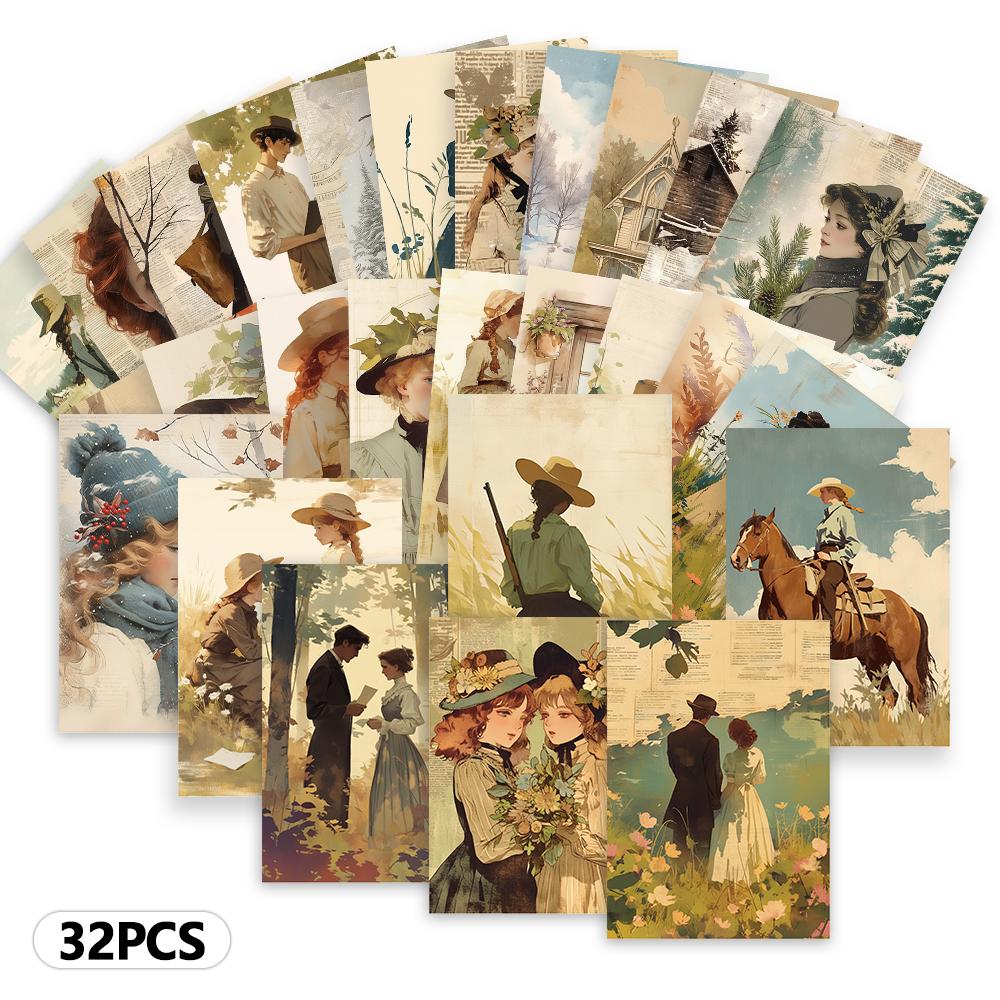 32pcs, Anne of Green Gables series postcards, suitable for birthday/anniversary gifts, collectible, giftable, and mailable.