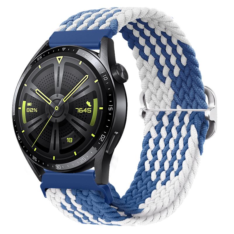 22mm Nylon-Schlaufenarmband für Samsung Watch 46mm/Gear S3/3/4/5/6/7/Huawei Watch GT/2/3/GT5 Pro 46mm Geflochtenes Armband für Amazfit GTR
