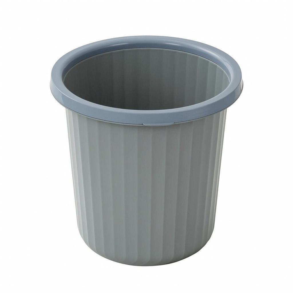 Wastebasket with Retaining Collar Modern Open-Top Waste Bin Low-Profile