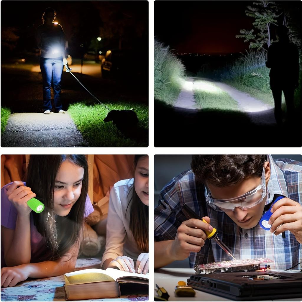 Mini Handheld Children's Flashlight Portable Outdoor Pocket Light Waterproof Camping Emergency Lantern Use 3 NO.7 Batteries
