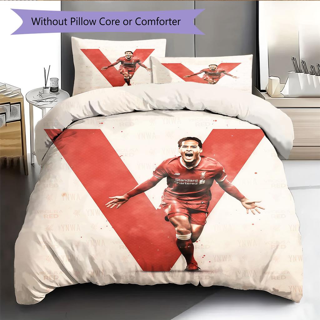 Biancheria da letto con motivo Van Dijk Decorazione per la casa Regalo di compleanno (1 * copripiumino + 2 * federa, senza nucleo),merchandising per fan.