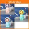 Turbine Space Astronaut Mini Fan With Light Usb Charging Star Kids Portable Mini Desktop Electric Fan Fy2301 Astronaut Fan Emerald Green