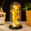 Three glass cover gold foil rose ornament creative lover mother's day gift christmas lights immortal flower