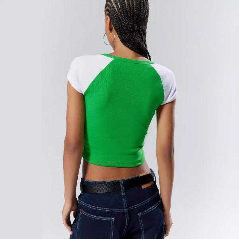 European and American Street Style INS Trendy Printed Crop Top Short Sleeved T-shirt for Spring and Summer