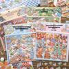 Paper-like Miniature Landscape PET Stickers – Large Size, 3 Sheets for Journal Decoration