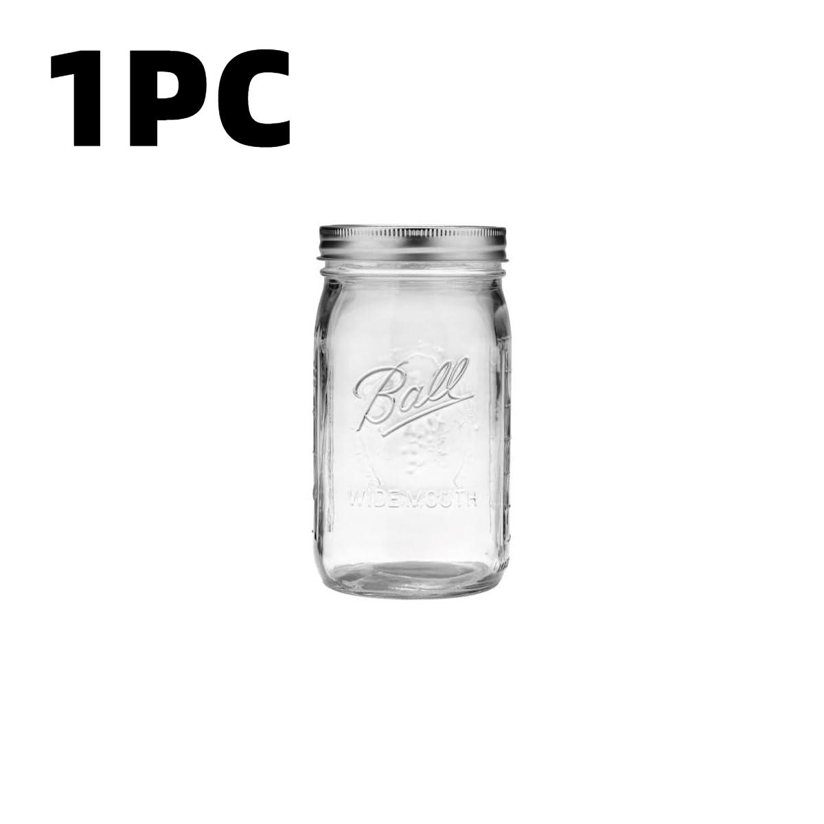

4pcs Mason Jars with Lid Wide Mouth Glass Jars Transparent Durable Kitchen Storage Container for Pickling Storage Food Salad Jam