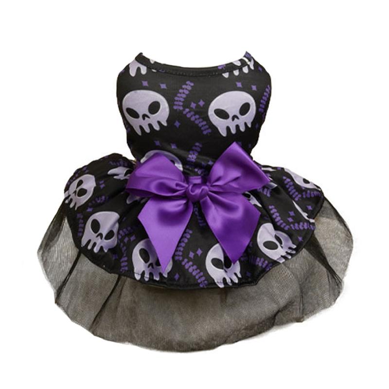 Halloween-Hundekleid mit Kürbismuster und Schleife, lustiger Rock, Chihuahua, Bichon, Hundekleider, Festival-Welpenkostüm, Haustier-Katzen-Hundekleidung