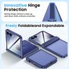 For Samsung Galaxy Z Flip 7 Case, Hinge Protection, Built-in Screen Protector, Wireless Charging, Shockproof, Slim Rugged Protective Phone Case-Blue