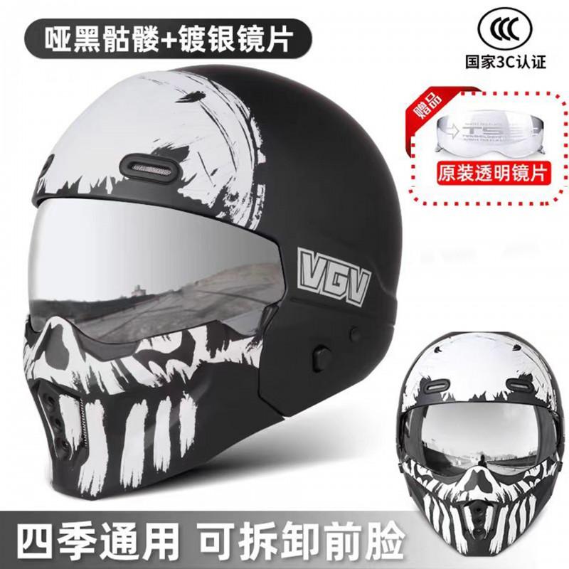 Full Face Motorcycle Helmet DOT Approved ABS Shell Adult Unisex All Season Ride Protection With Bluetooth Slot