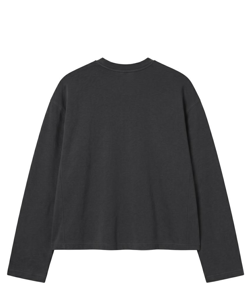 Noming [2Pack] Loose Fit Crop Pigment Long Sleeve (4 Colors)
