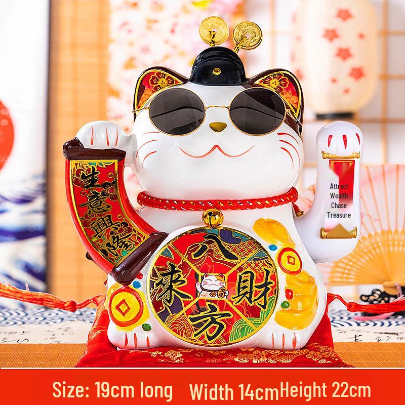 

Большой электрический керамический машущий кот удачи для процветания бизнеса и домашнего декора