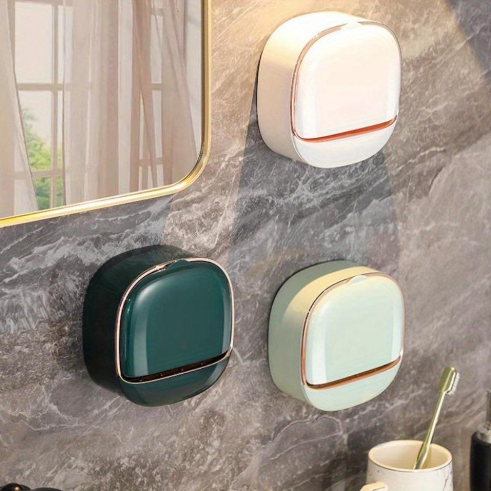 Soap Holder Dish Shower, Bar Soap Holder with Drainage, Self Draining Soap Holder, Wall Mounted Soap Box Tray Container for Bathroom
