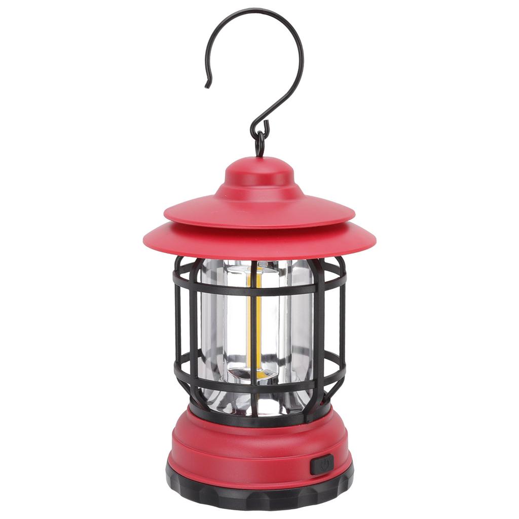 Camping Lantern Portable Outdoor LED Camping Tent Lantern Multifunctional Retro Hanging COB Emergency Portable Light Red