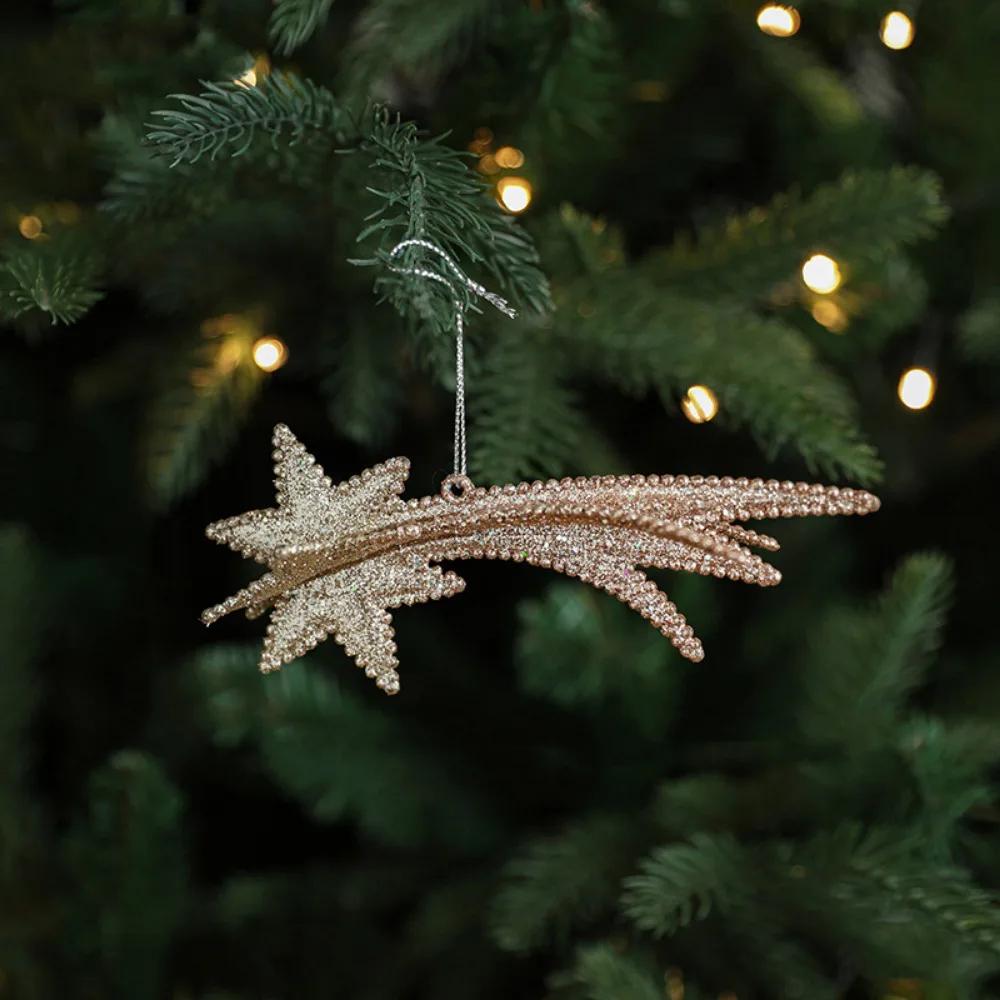 Gold Christmas Hanging Decoration Shimmering Plastic Hanging Pendants Crown Xmas Tree Party Supplies Christmas Tree Ornament