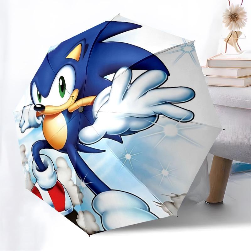 1pc Sonic the Hedgehog Automatic Open/Close Umbrella, Lightweight Design for Everyone,Durable Canopy yy251014100