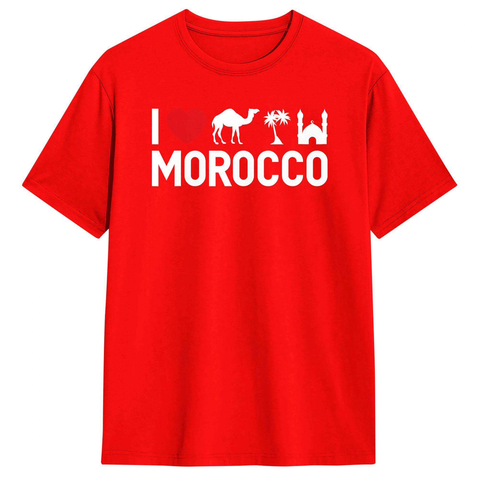 

Awesome I Love Morocco TShirts Men Round Collar Cotton T Shirts Short Sleeve Tee Shirt Original Clothing S