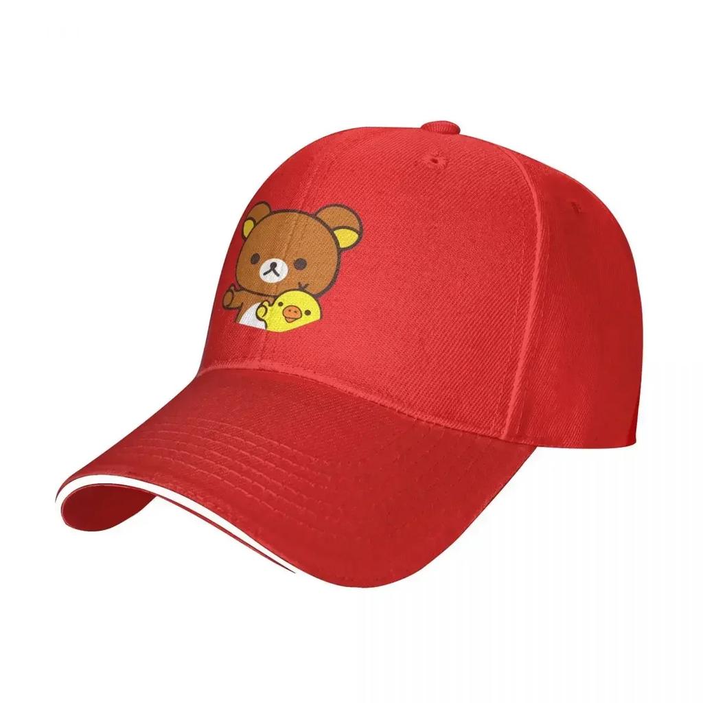New Rilakkuma Baseball Cap Hip Hop Kawaii Bears Cute Animals Sandwich Hat Unisex Style Adjustable Headwear Sport