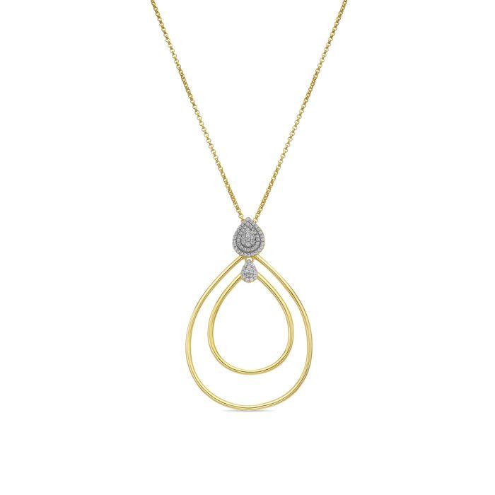 Colier - LUXENTER - Hyka - Argint sterling 925 - Cubic zirconia - Aur galben 18 kt beige