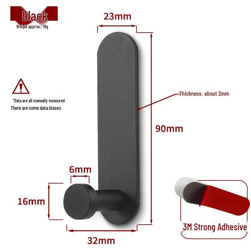 No-Drill Strong Adhesive Aluminum Hook for Bathroom or Door