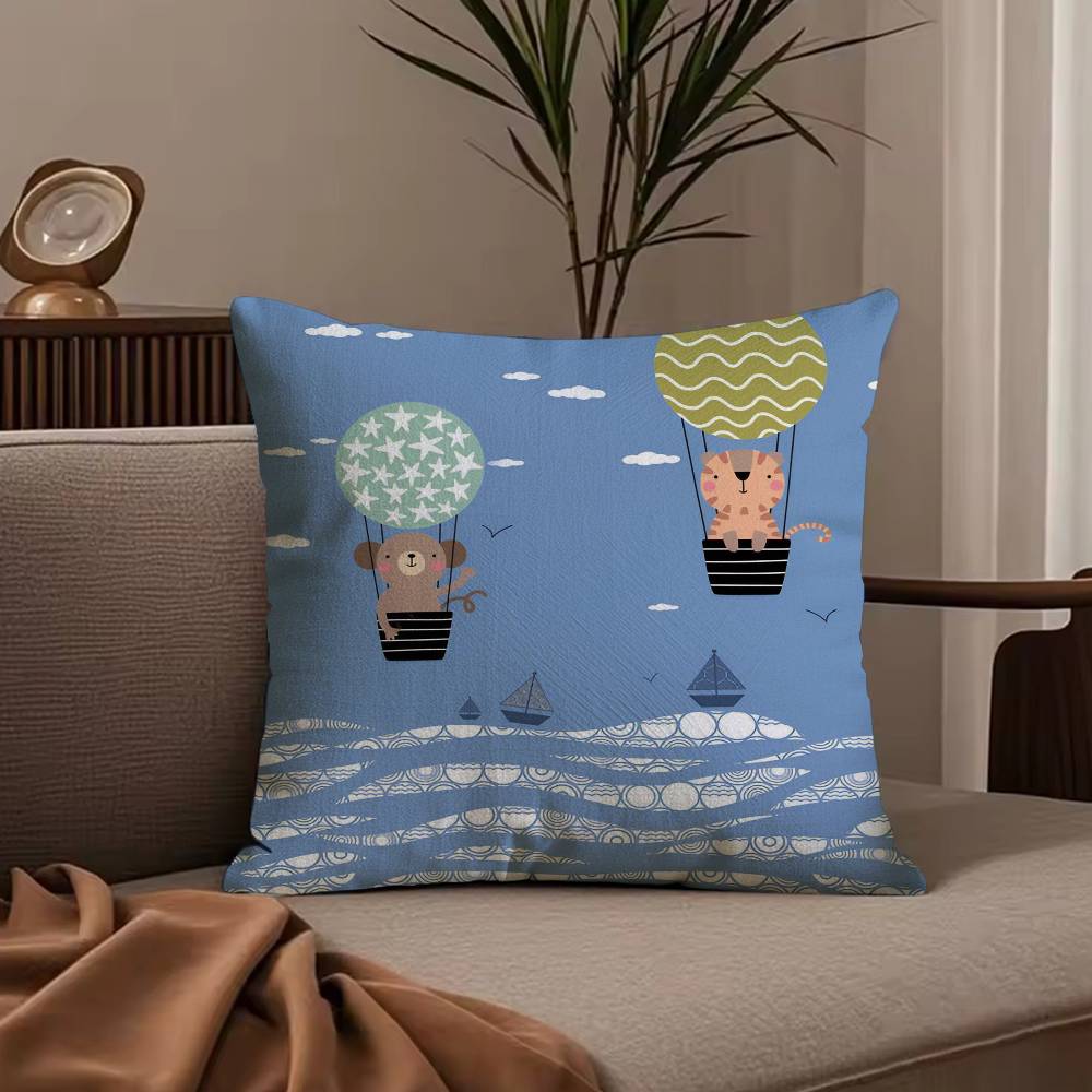 Nordic Modern Anime Pillow Case Anti-dustmite Pillowcase Invisible Zipper Silky Short Plush Sofa Cushion Cover