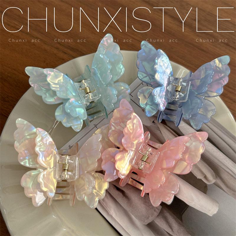 Dazzling Double-Layer Butterfly Claw Clip: High-End 2024 Fairy Hair Accessory