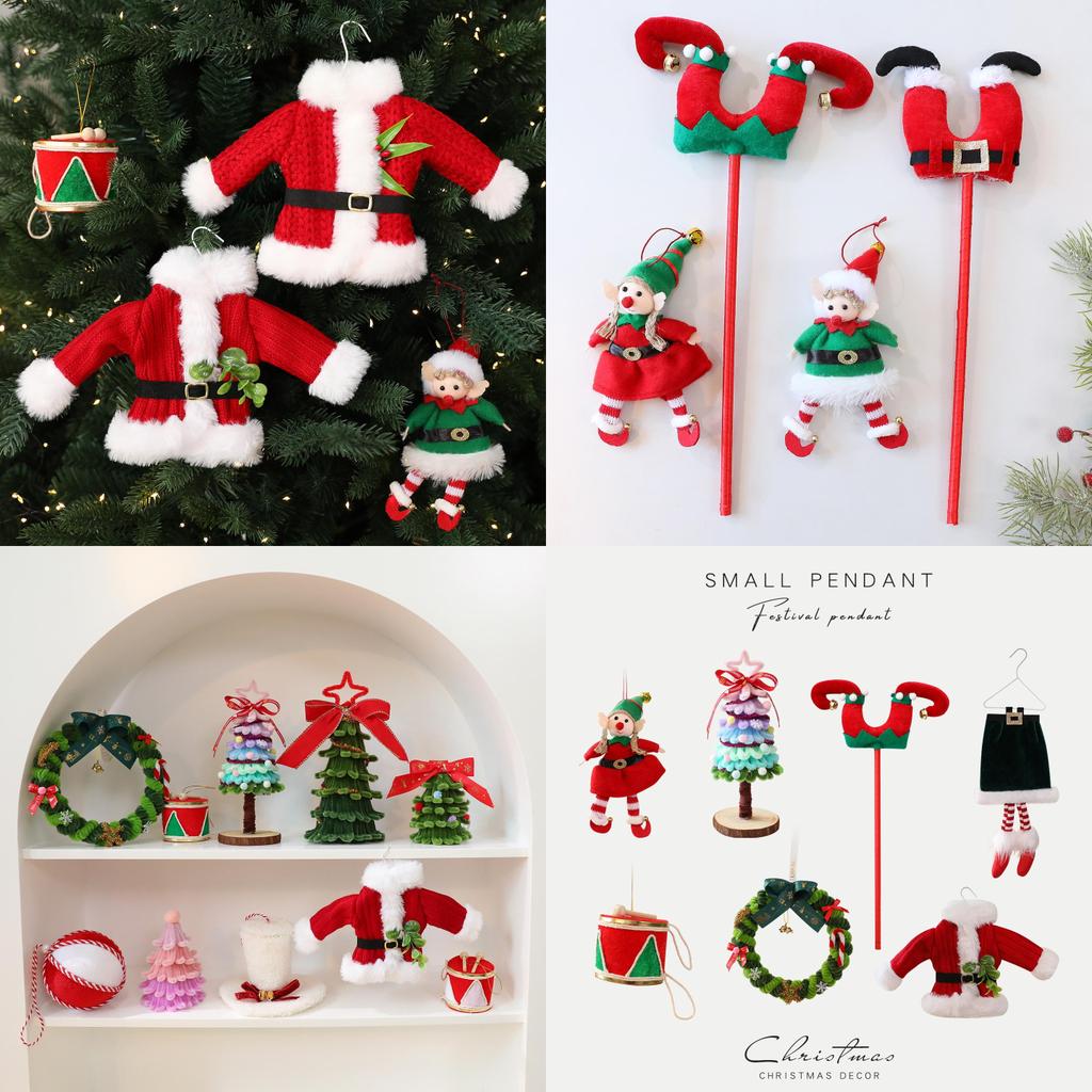 Christmas Tree Fabric Hanging Decor With Elf Legs For Holiday Window Display