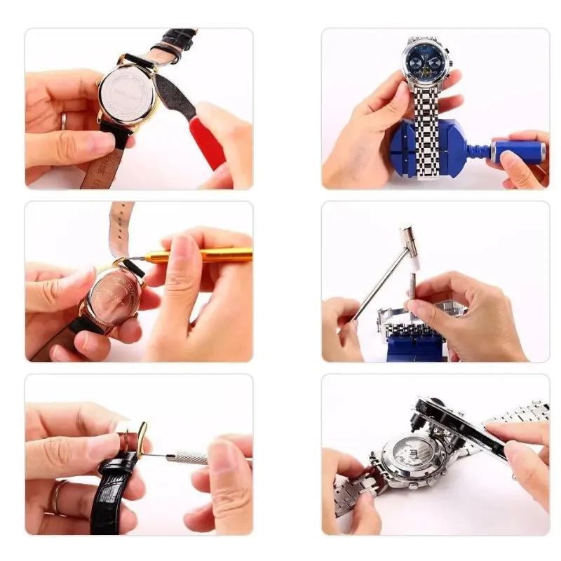 147 Pcs Housing Repair Tool Kit Set Watch Clock Watch Link Pin Dissolving Opener Opener Link Spring Bar Remover Horlogemaker Ger