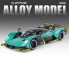 1/24 Aston Martin Valkyrie Alloy Sports Car Model Diecast Metal Track Racing Vehicles Car Model High Simulation Sound and Light Kids Toy Gift