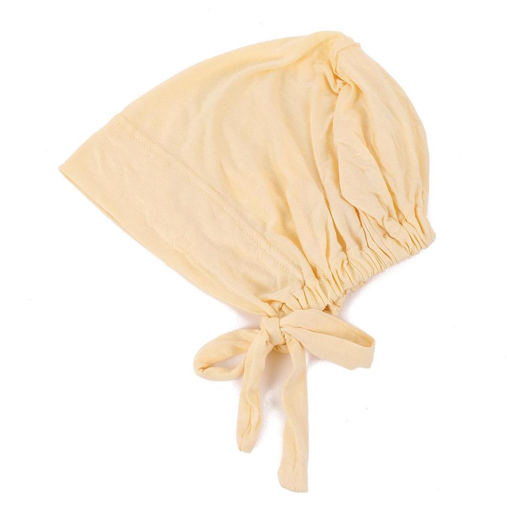 Pañuelo para la cabeza de algodón y seda elástico con cordones ajustable, gorro para quimioterapia