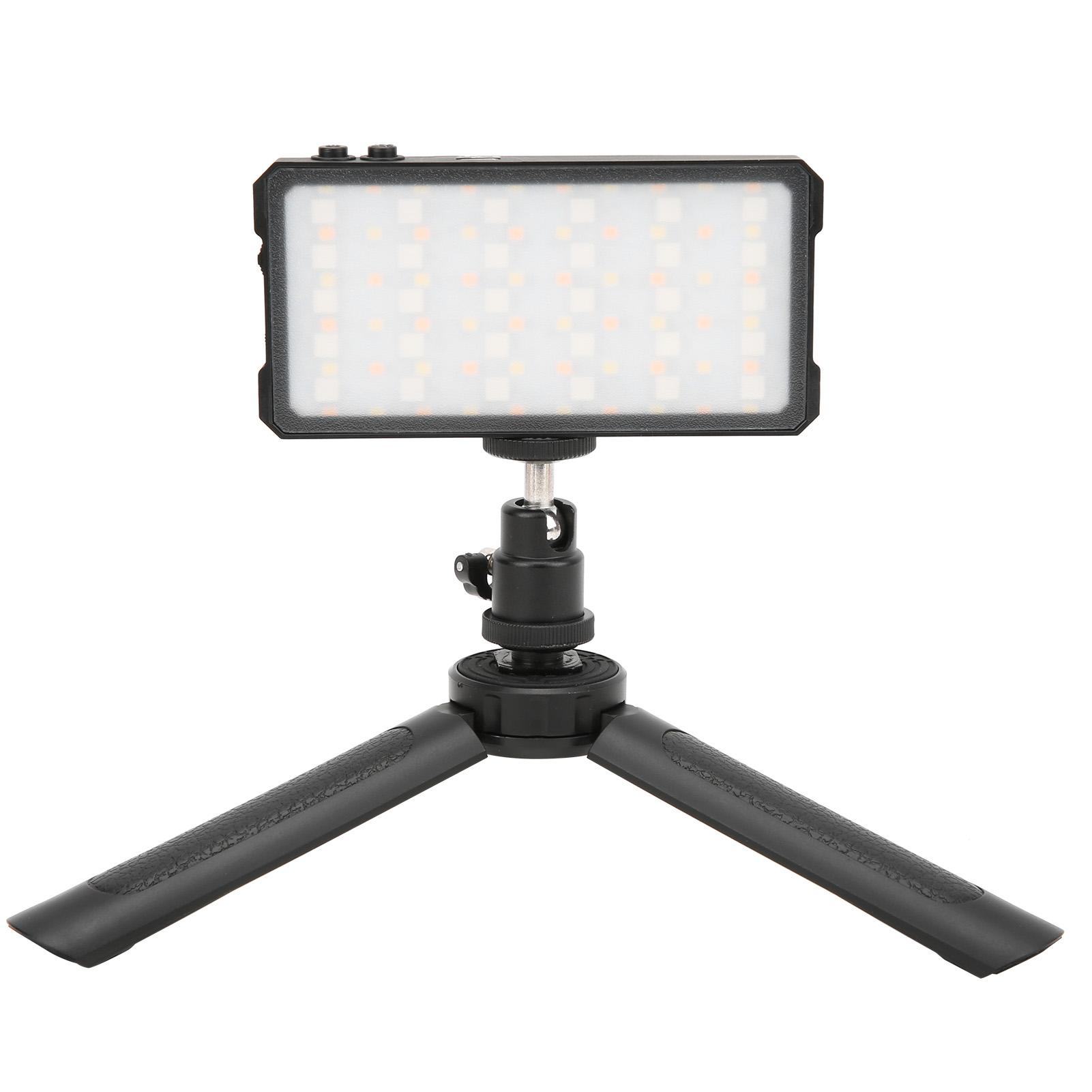 

Светодиодный видеосвет Manbily MFL‑02 5 Вт RGB 3000K‑6500K с настольным штативом, креплением «холодный башмак», шаровой головкой