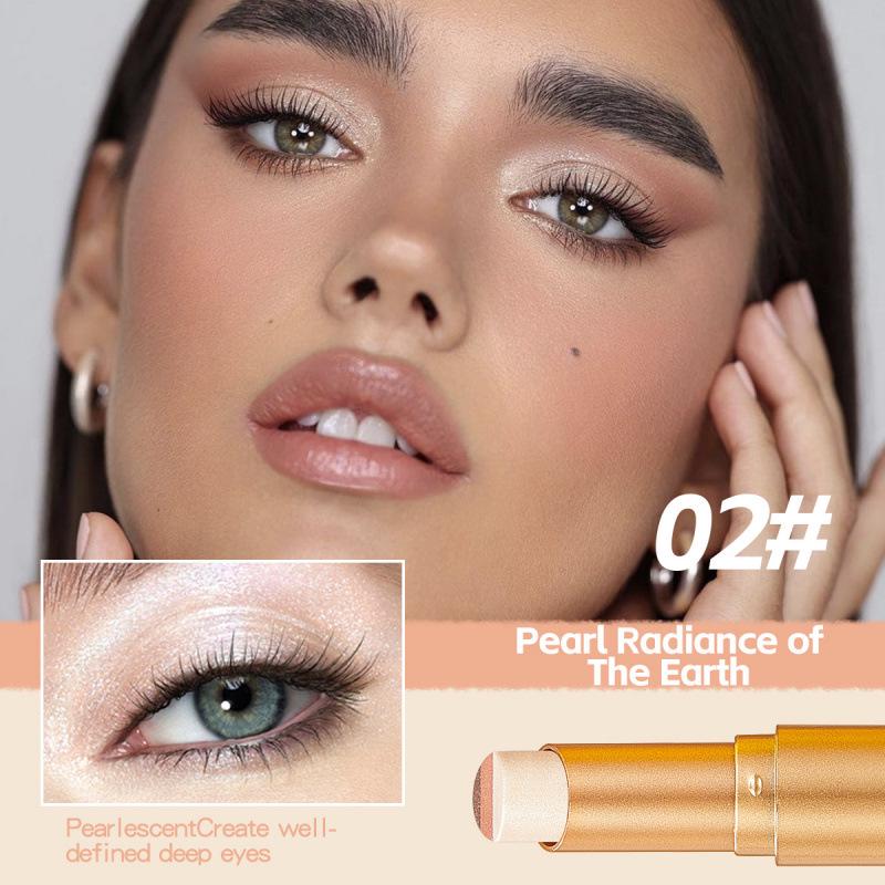 Radiant Eyes 3-Color Gradient Glitter Eyeshadow Stick - Long-lasting & Easy-to-Use for Beginners
