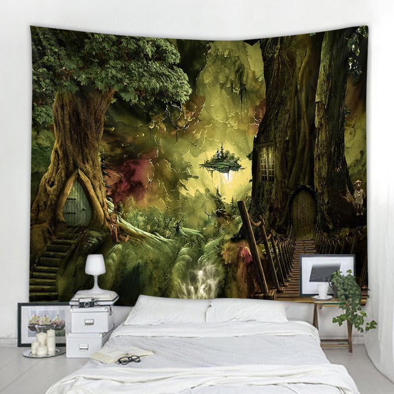 Large Forest Landscape Decorative Tapestry Hippie Bohemian Gypsy Wall Decor Bedroom