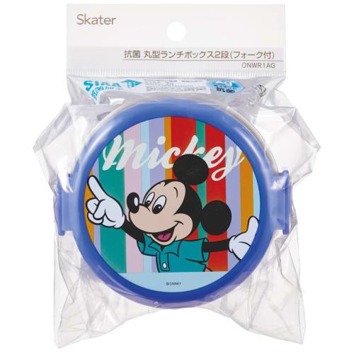Skater Lunch Box Disney Retro Mickey Mouse 500ml 2 Tier Round Antibacterial Made in Japan ONWR1AG-A