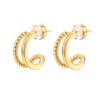 Luxury Double Twisted C-shaped Earrings for Women: Fashionable, Versatile, Lightweight, Unique Design In Gold and Silver