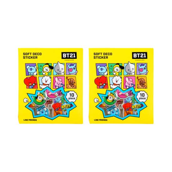 BT21 Embossed Flake Diary Stickers – Comic Pop, 2 Packs (Official BTS Collaboration)