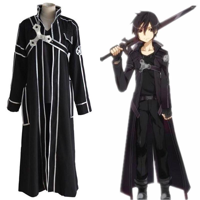 Sword Art Online Kirito Kirigaya kostuum met perfecte stiksels voor cosplay**