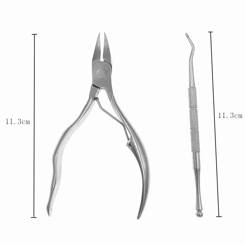 Stainless Steel Cuticle Nippers & Nail Clippers Set for Dead Skin Removal