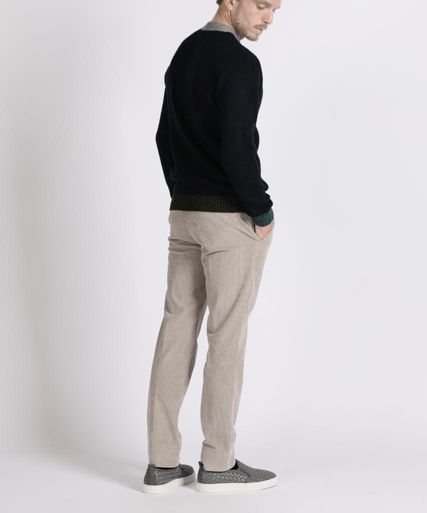 PANICALE Navy Color Block Crew Neck Knit