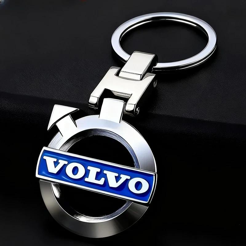 Car Logo Key Chain Ring - 3D Chrome Metal Car Keychain Keyring Volvo XC60 V50 S60 XC90 V60 V40 XC40 V70 S90 Olestar AWD S80 C40