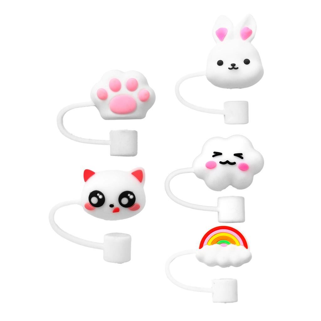 Universal Cartoon Straw Topper Practical Drink Straw Dust Cover For Wedding Party