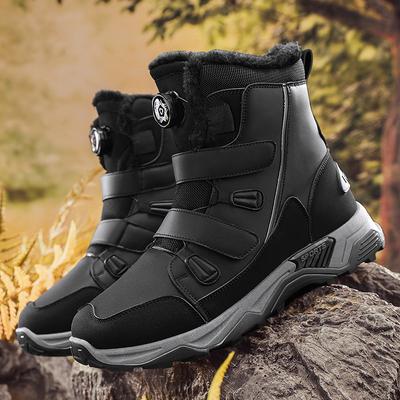 Men's Boots High Top Couple Snow Boots Plush Warm Large Size Waterproof Anti Slip Platform Comfortable Men Shoes