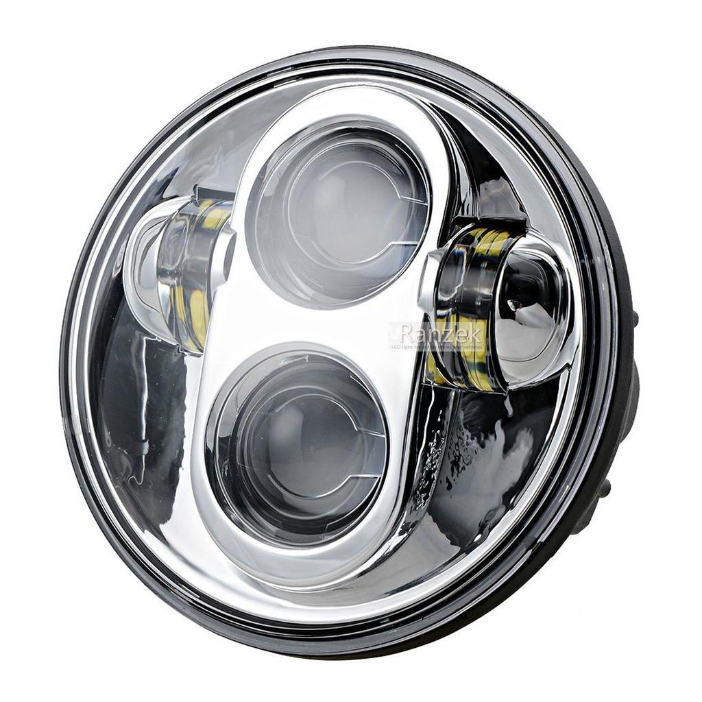 Ranzek Inch Cree LED Projector High Beam Headlight for Motorcycles 5-3/4 5.75 (Chrome)