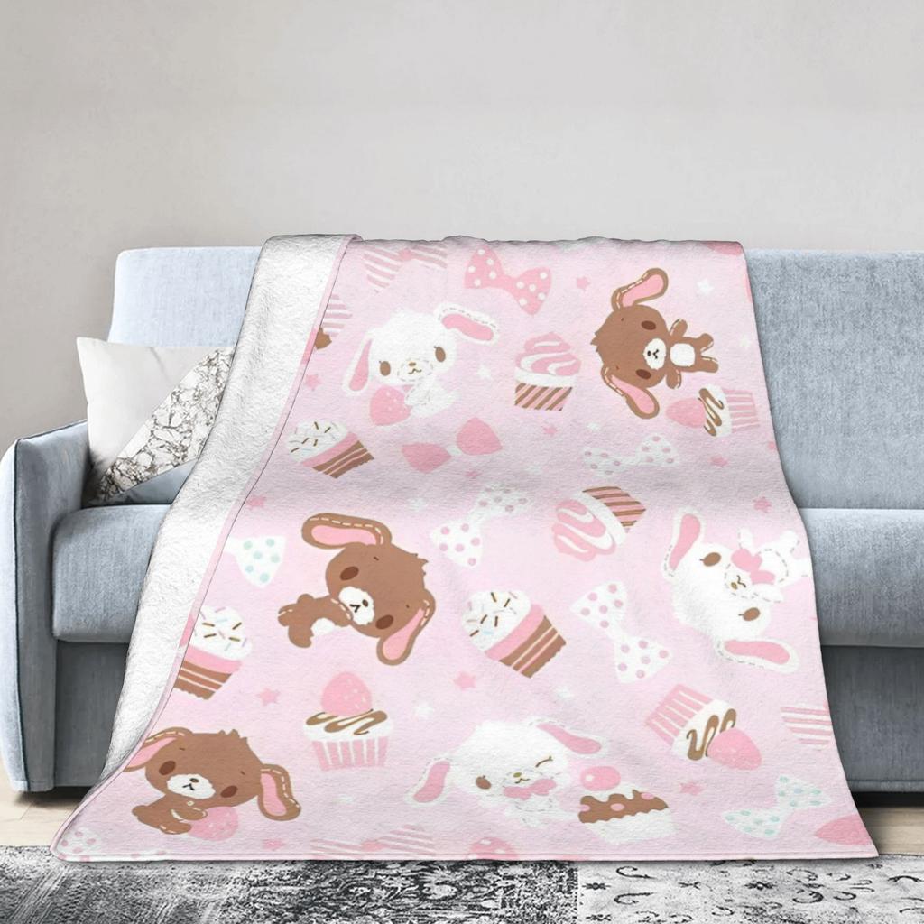 Sugarbunnies Shirousa Kurousa Cutecore Jojifuku Pinkcore Decke Fleece Warme Überwurfdecke für Auto Sofa Couch Schlafzimmer Steppdecke